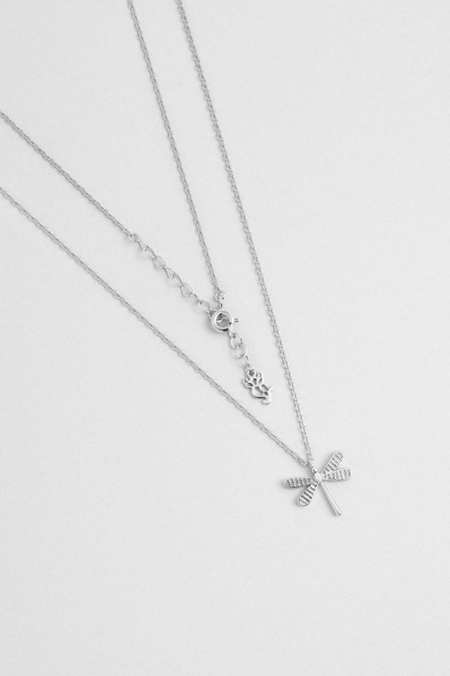 So CHIC... Kette mit Einhänger 18K Weißgold Plattiert 45cm Silber Libelle Halskette von So CHIC...