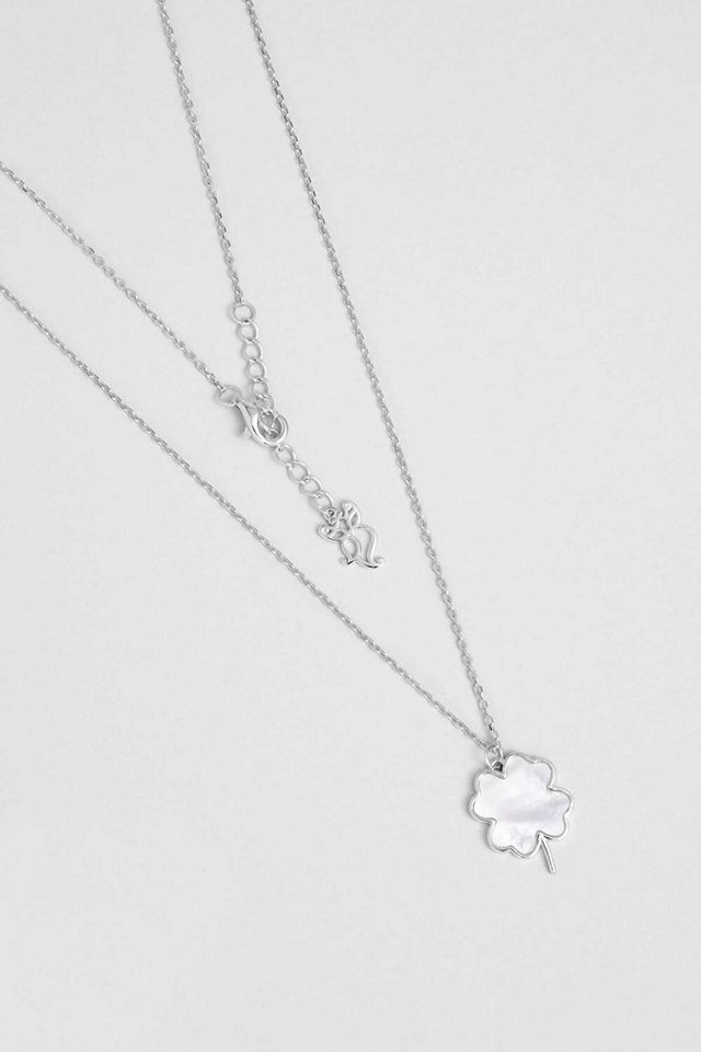 So CHIC... Kette mit Einhänger 18K Weißgold Plattiertes Kleeblatt Glücks-Halskette von So CHIC...