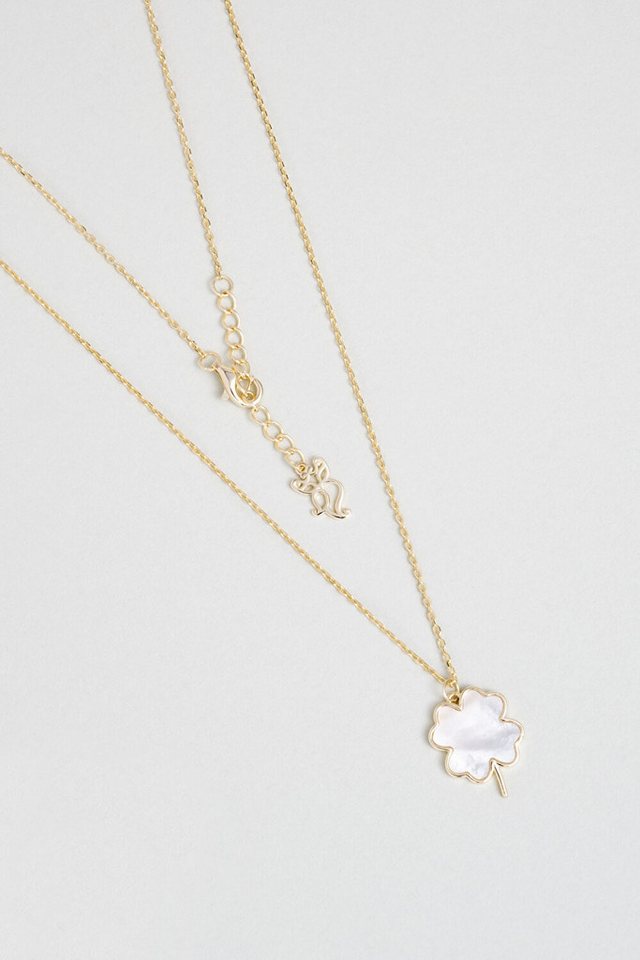 So CHIC... Kette mit Einhänger 18K vergoldete Kleeblatt Glückskette 45cm von So CHIC...