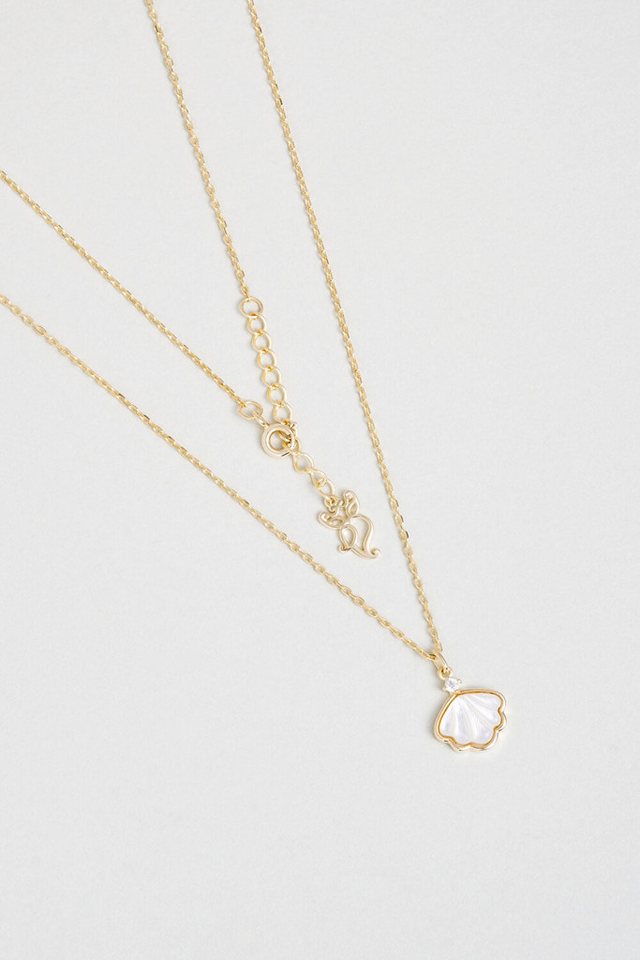 So CHIC... Kette mit Einhänger 18K vergoldete Muschel Silberkette 45cm von So CHIC...