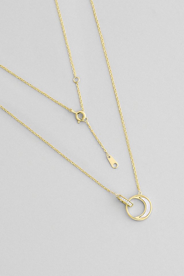 So CHIC... Kette mit Einhänger 18K vergoldete Silber Minimal Halskette 44cm von So CHIC...