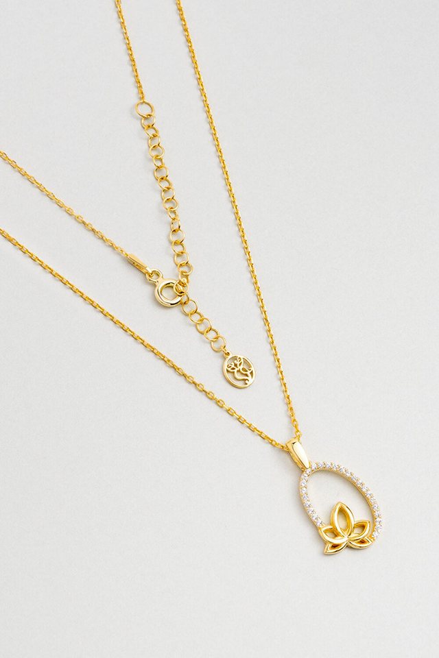 So CHIC... Kette mit Einhänger 18K vergoldete Silberkette 45cm von So CHIC...