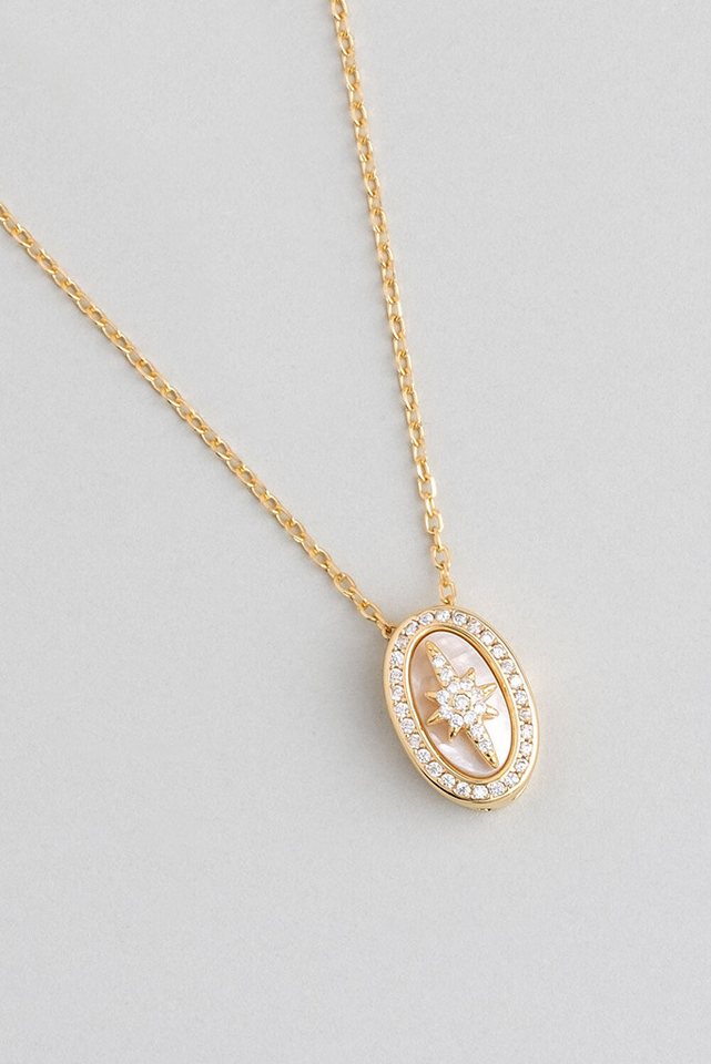 So CHIC... Kette mit Einhänger 18K vergoldete Silberstern-Halskette 45cm von So CHIC...