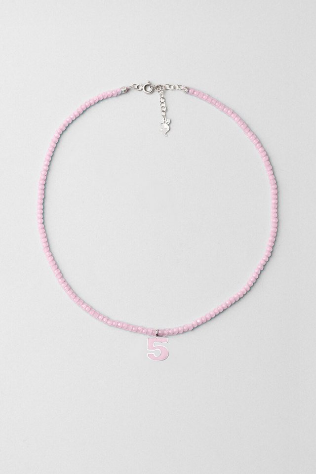 So CHIC... Kette mit Einhänger 5 Icon Nummer 18K Weißgold Plattiert 37cm Kinderhalskette von So CHIC...