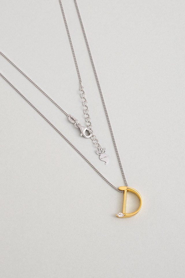 So CHIC... Kette mit Einhänger Asymmetrische D Initiale 18K Goldkette von So CHIC...