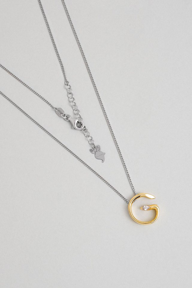 So CHIC... Kette mit Einhänger Asymmetrische G Initial Halskette 18K Gold von So CHIC...