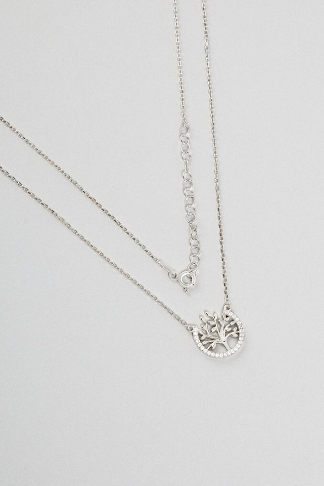 So CHIC... Kette mit Einhänger Baum des Lebens 18K Weißgold Halskette von So CHIC...