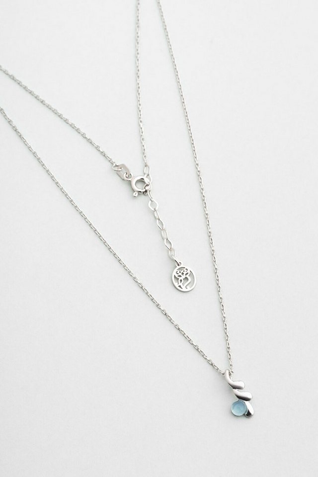 So CHIC... Kette mit Einhänger Chalcedon Abenteuer 18K Weißgold Plattiert 42cm von So CHIC...