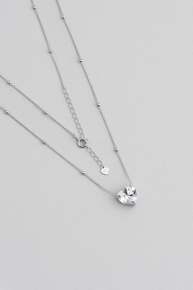 So CHIC... Kette mit Einhänger Endloses Herz-Halsband 18K Weißgold Plattiert von So CHIC...