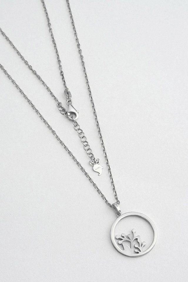 So CHIC... Kette mit Einhänger Flora 18K Weißgold Plattiertes Silberhalskette 45cm von So CHIC...