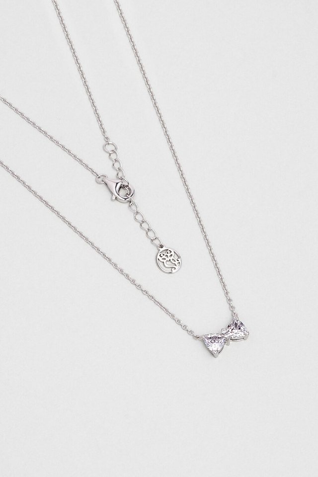 So CHIC... Kette mit Einhänger Funkelnde Schleife 18K Weißgold 45cm Halskette von So CHIC...