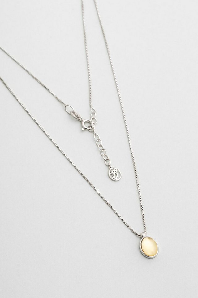 So CHIC... Kette mit Einhänger Gelbe Melodie 18K Weißgold 44cm Halskette von So CHIC...