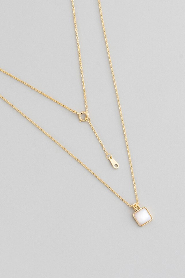 So CHIC... Kette mit Einhänger Glänzende Perle 18K vergoldete Silberkette von So CHIC...