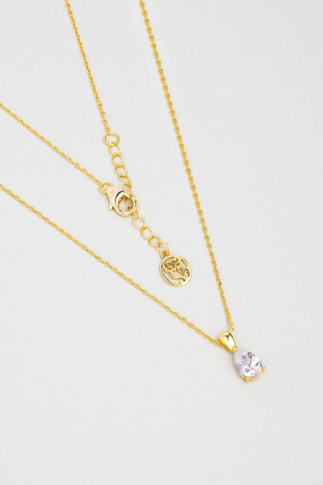 So CHIC... Kette mit Einhänger Goldplattierte Silber Solitärkette 42cm von So CHIC...