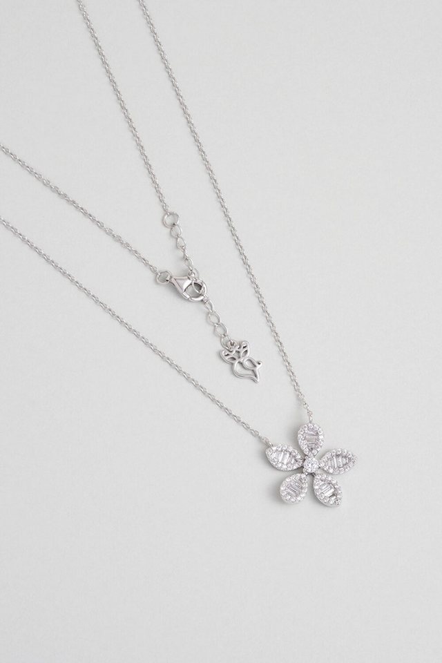 So CHIC... Kette mit Einhänger Herbstblume 18K Weißgold 45cm Halskette von So CHIC...