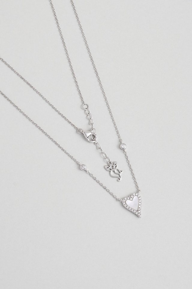 So CHIC... Kette mit Einhänger Herz Halskette 45cm, Weißgold plattiert von So CHIC...