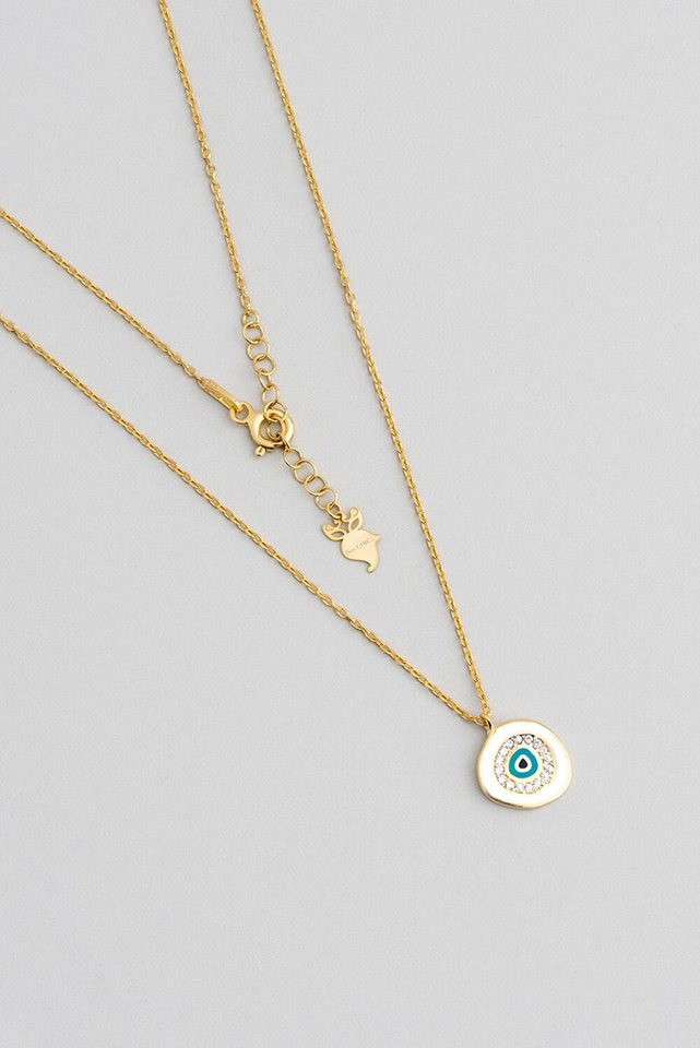 So CHIC... Kette mit Einhänger Horus Eye 18K vergoldete Silberkette von So CHIC...