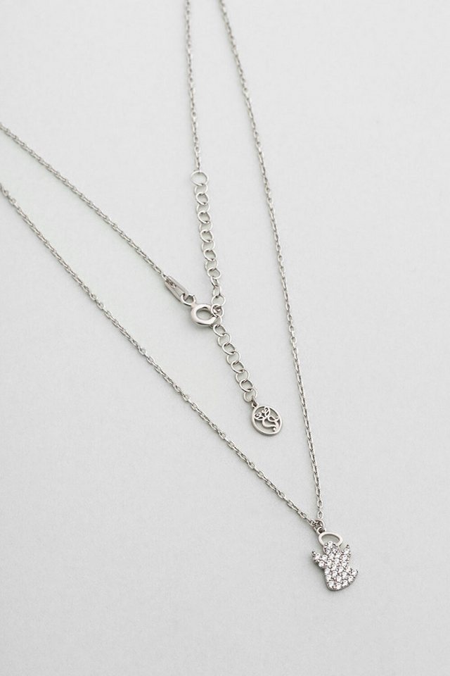 So CHIC... Kette mit Einhänger Kleine Engel 18K Weißgold Plattiertes Silberhalskette 44cm von So CHIC...