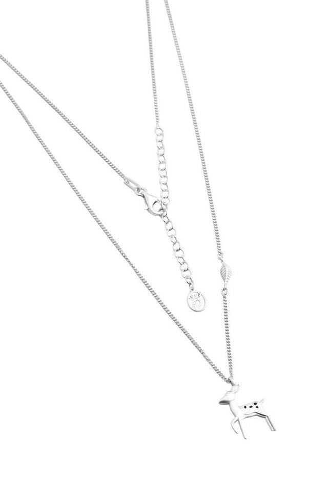 So CHIC... Kette mit Einhänger Kleines Reh – 18 Karat Weißgold plattierte 47 cm lange Silberkette von So CHIC...