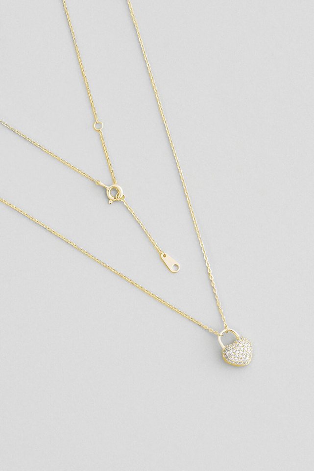 So CHIC... Kette mit Einhänger Love Lock 18K vergoldete Silberkette von So CHIC...