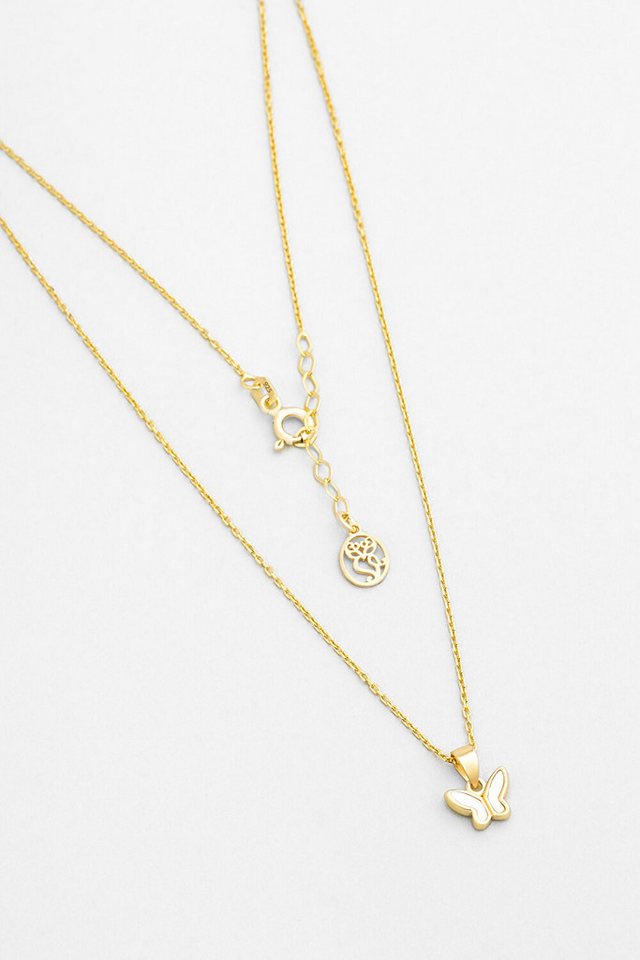 So CHIC... Kette mit Einhänger Minimal Schmetterling 18K vergoldete Silberkette 42cm von So CHIC...