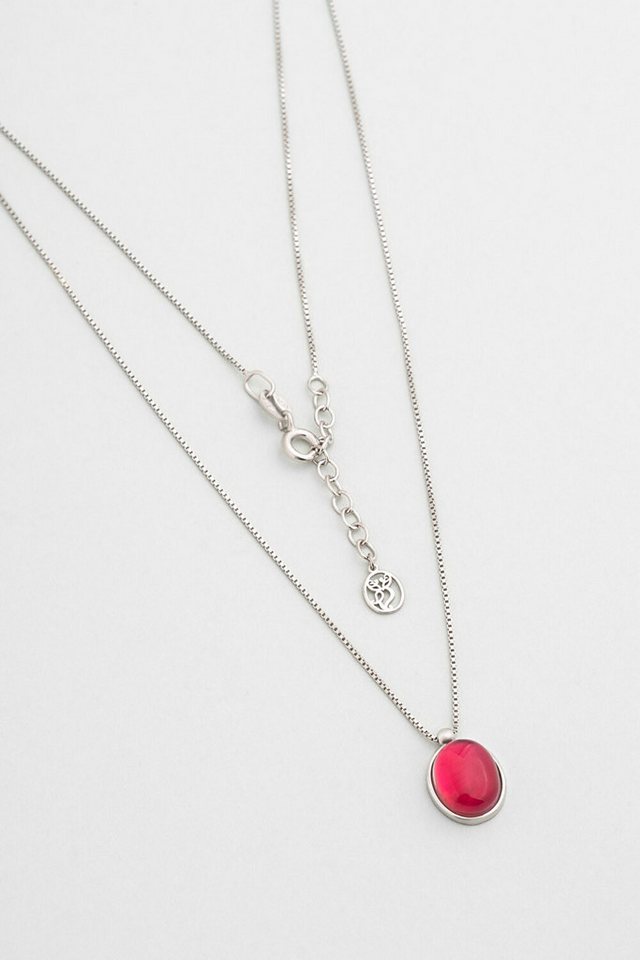So CHIC... Kette mit Einhänger Pink Aura 18K Weißgold Plattiertes Silberhalskette 44cm von So CHIC...