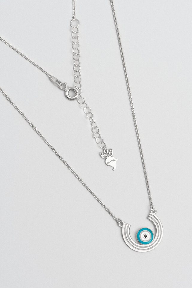 So CHIC... Kette mit Einhänger Ra's Eye 18K Weißgold Plattiert 47cm Glücks-Halskette von So CHIC...