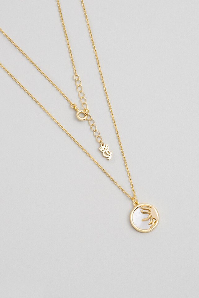 So CHIC... Kette mit Einhänger Sonnenuntergang 18K vergoldete Silberkette 43cm von So CHIC...