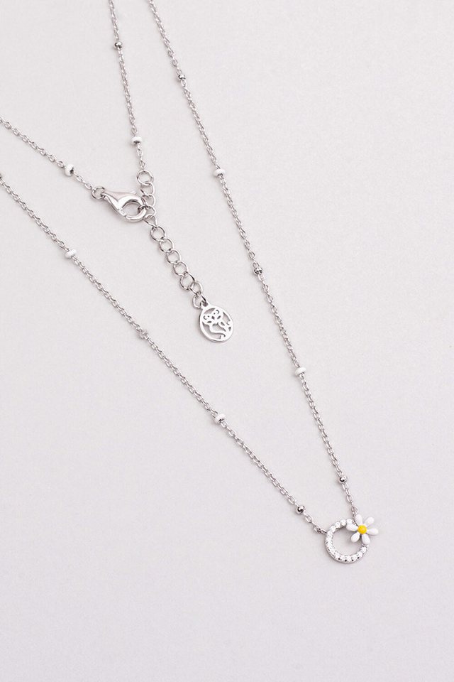 So CHIC... Kette mit Einhänger Venezianische Daisy 18K Weißgold-Halskette von So CHIC...