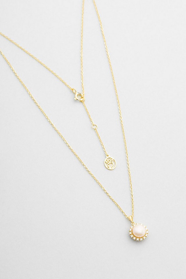 So CHIC... Kette mit Einhänger Vintage 18K vergoldete Silber Minimal Halskette von So CHIC...