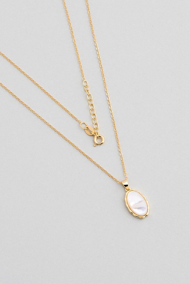 So CHIC... Kette mit Einhänger Weiße Perlmutt Goldplattierte Halskette von So CHIC...