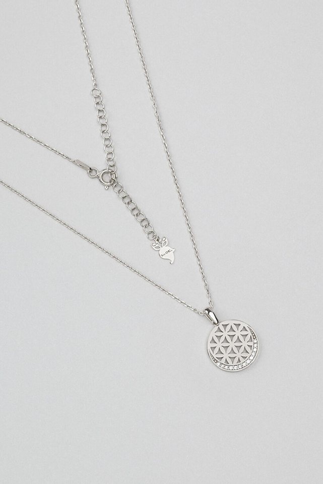 So CHIC... Kette mit Einhänger Zirkon Blumen Lebensanhänger 18K Gold von So CHIC...