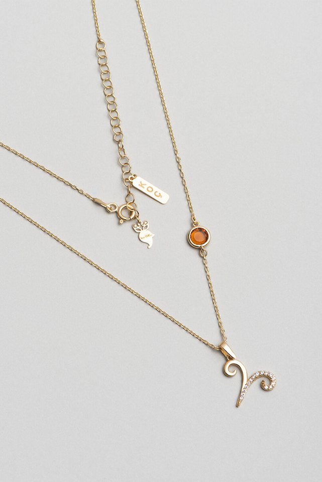 So CHIC... Kette mit Einhänger Zodiac Widder 18K Goldplattierte Silberkette von So CHIC...
