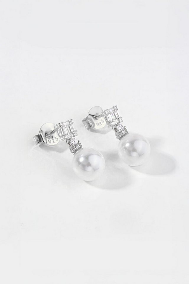 So CHIC... Paar Ohrhänger 18K Weißgold pl. Perlen Tropfen Ohrringe von So CHIC...