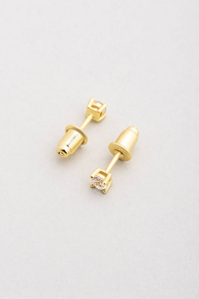 So CHIC... Paar Ohrhänger 3mm Zirkonia vergoldete Silber Ohrringe von So CHIC...