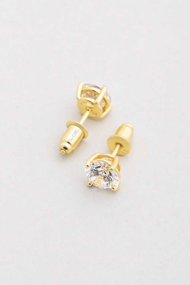 So CHIC... Paar Ohrhänger 6mm 18K vergoldete Silber Ohrringe von So CHIC...