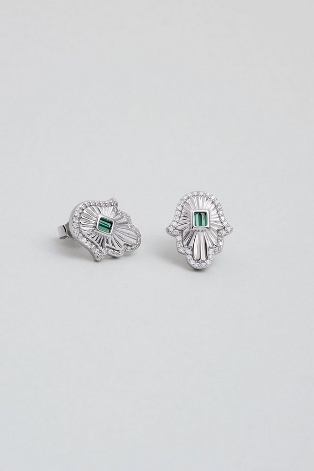 So CHIC... Paar Ohrhänger Fatma Hand von Fatima 18K Weißgold Ohrringe von So CHIC...