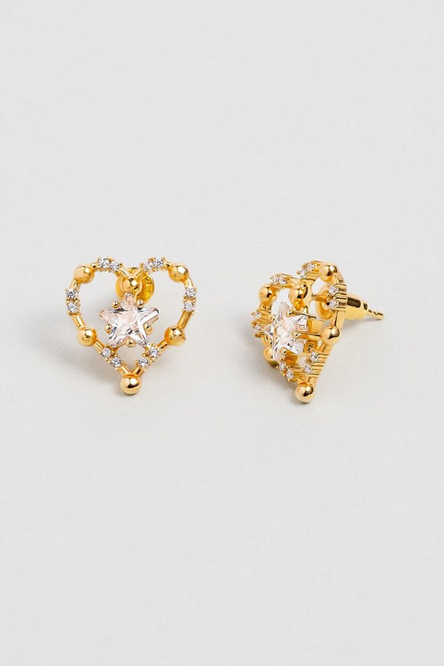 So CHIC... Paar Ohrhänger Stern Liebe 18K vergoldete Silber Ohrringe von So CHIC...