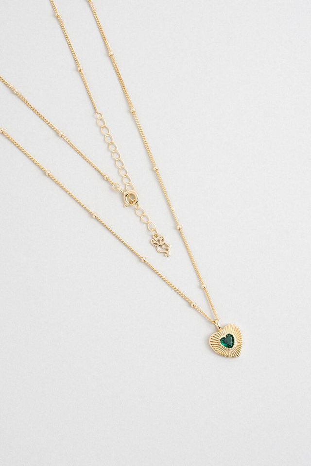 So CHIC... Paar Ohrhänger Vintage Herz 18K vergoldete Silberkette von So CHIC...