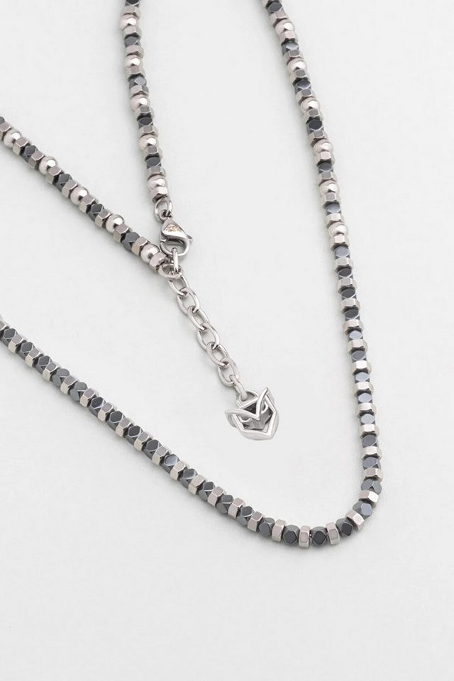 So CHIC... Silberkette Hämatit Stein Edelstahl Herren Halskette von So CHIC...