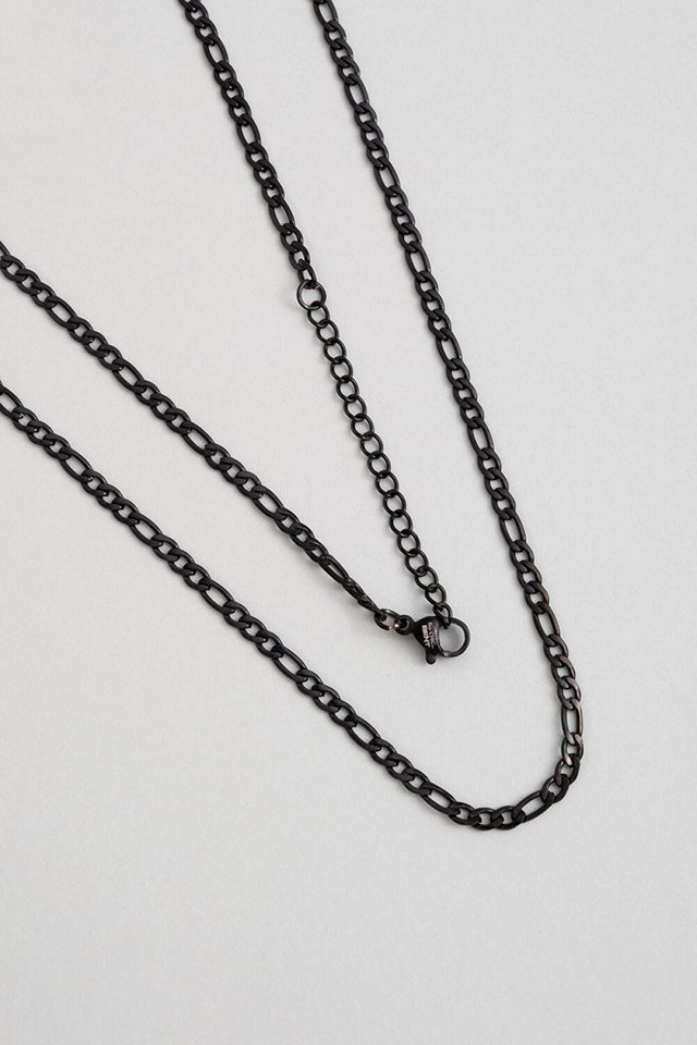 So CHIC... Silberkette Klassische schwarze Rhodium Halskette aus Stahl von So CHIC...