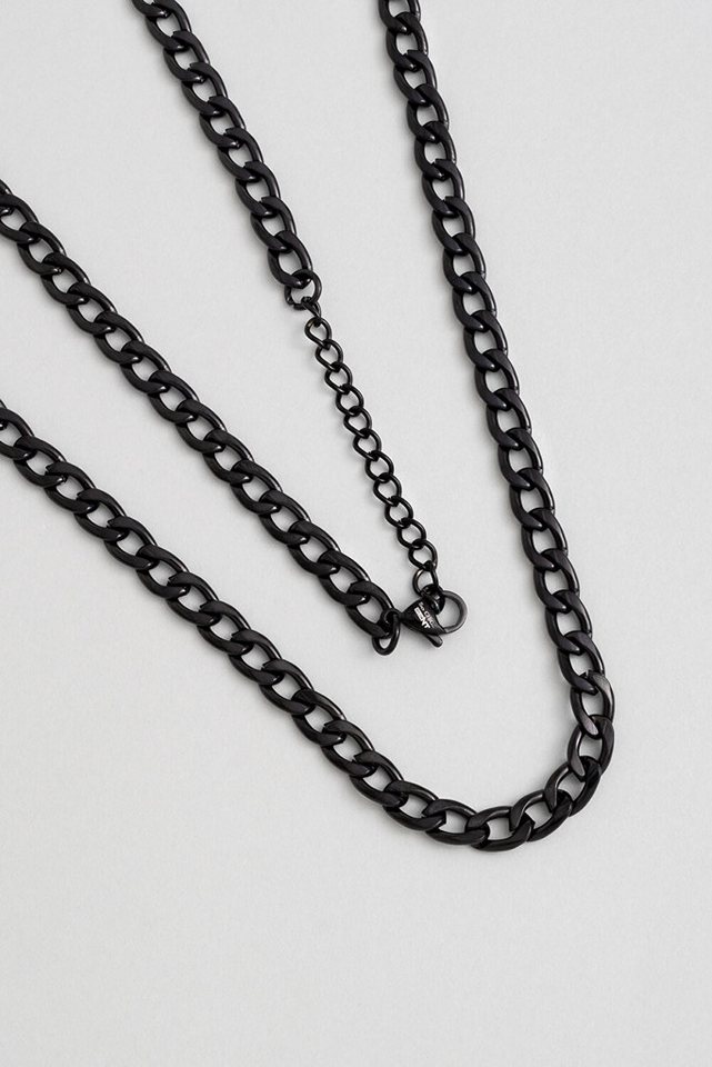 So CHIC... Silberkette Zeitloses schwarzes Rhodium Stahl Herren-Halskette von So CHIC...