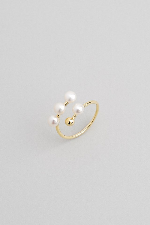 So CHIC... Silberring Goldplattierter Silberring mit Perle von So CHIC...