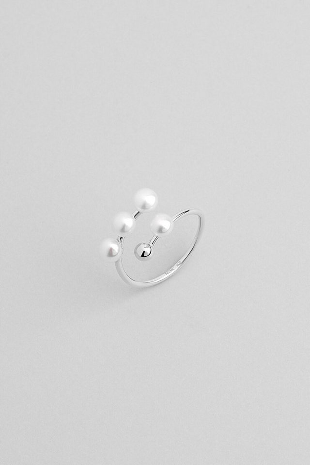 So CHIC... Silberring Perlstein 18K Weißgold Plattierungsring von So CHIC...