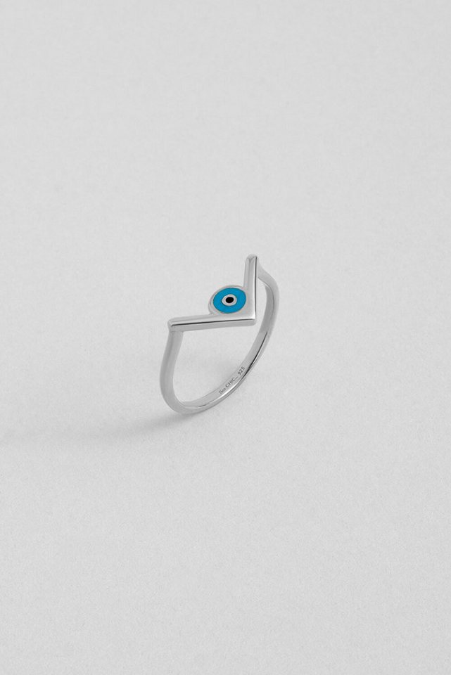 So CHIC... Silberring Ra's Eye 18K Weißgold pl. Silberring von So CHIC...