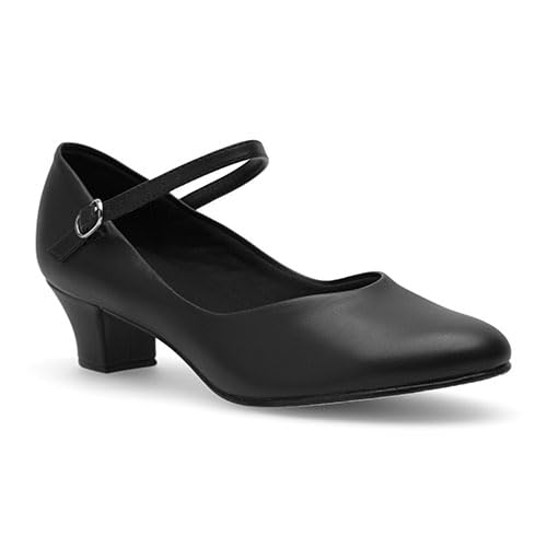 Só Dança CH50 Charakterschuhe mit gratis Ansteck Button - schwarz - schwarz - GB 7.5, EU 41 von So Danca