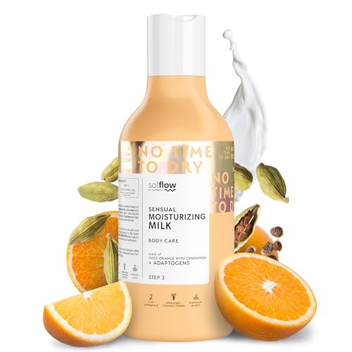 So!Flow Belebende Saftige Orange & Kardamom Körpermilch mit Schisandra-Extrakt für gesunde, hydratisierte Haut Bodylotion Damen Körpercreme Sehr Trockene Haut Bodylotion Naturkosmetik von So!Flow
