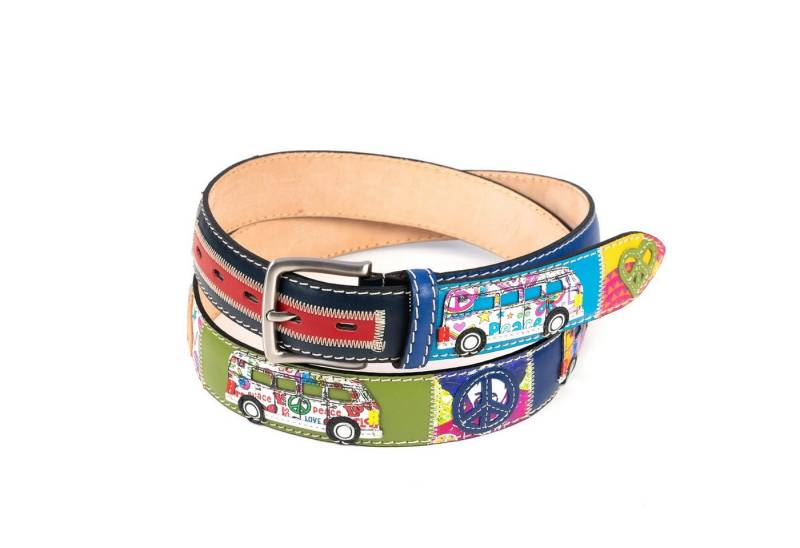 So Milano Ledergürtel Love & Peace Patchwork, Handgefertigt in Italien von So Milano