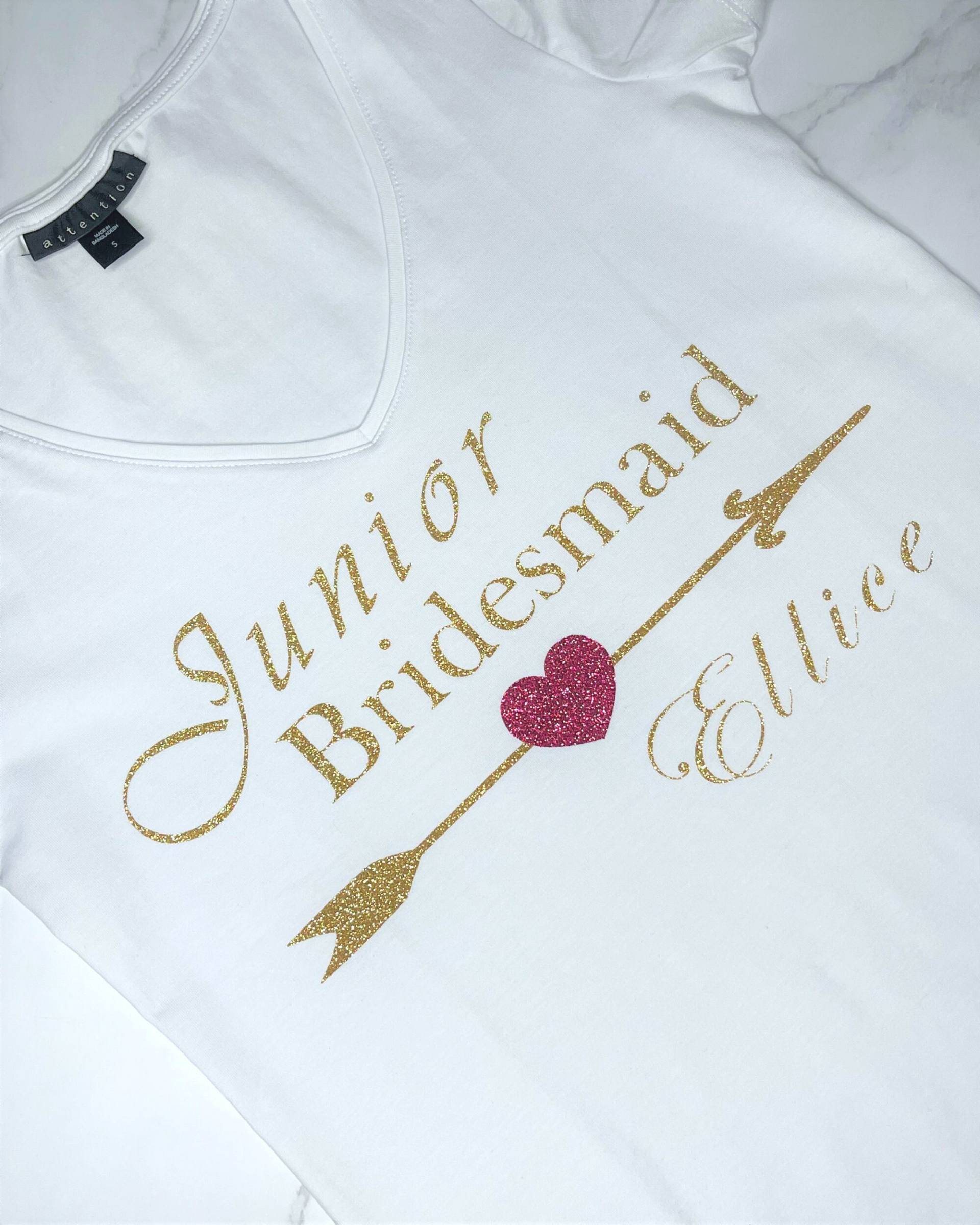 Junior Brautjungfern T-Shirt | Hochzeit Braut Party Shirt von SoBeautifulGiftBoxes