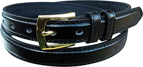 Herren Leder Gefüttert Gürtel Herren Gürtel 2,5 cm breit Stilvoller Gürtel für besondere Anlässe oder Arbeit, Schwarz , L von SoBo LEATHER